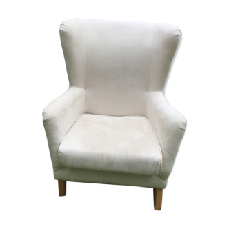 Fauteuil crapaud blanc ivoire