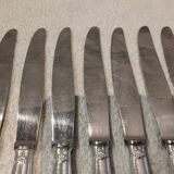 12 silver-plated table knives by Christofle Vendôme, 24.5cm