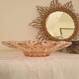 XL fruit basket pink glass