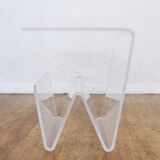 Plexiglas sofa end magazine holder
