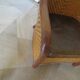 Fauteuil Style Colonial-Rotin tressé-Vintage-coussin simili cuir