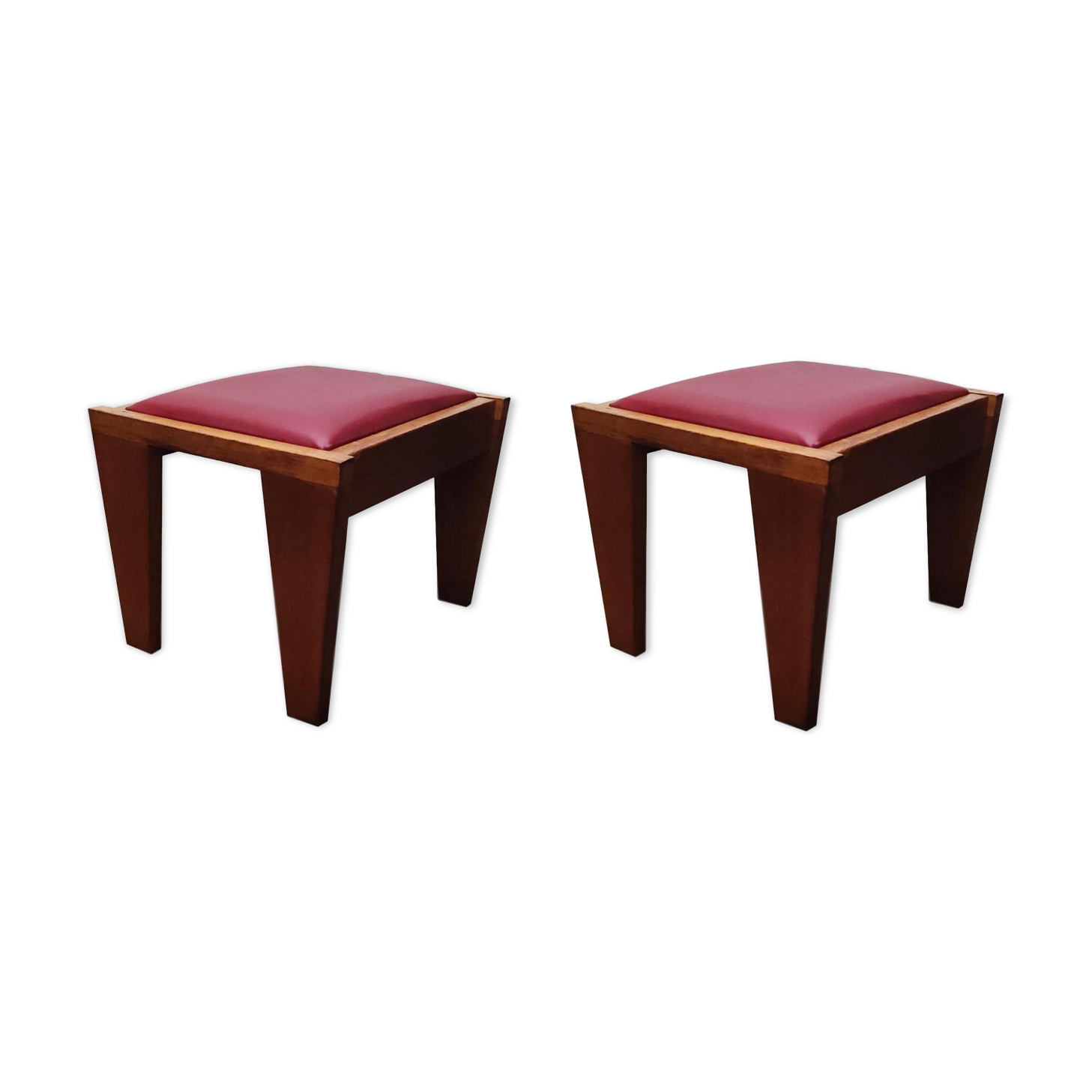 Geometric oak stools, 1940