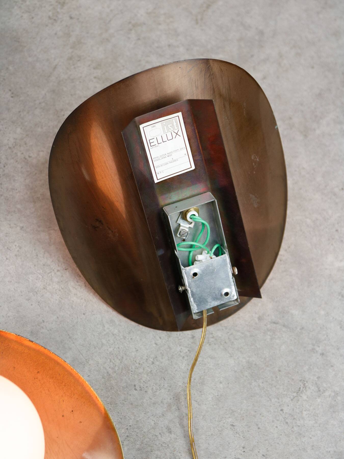 Vintage German Wall Lamps in Copper Plating from Ist Ellux, 1980s, set of 2