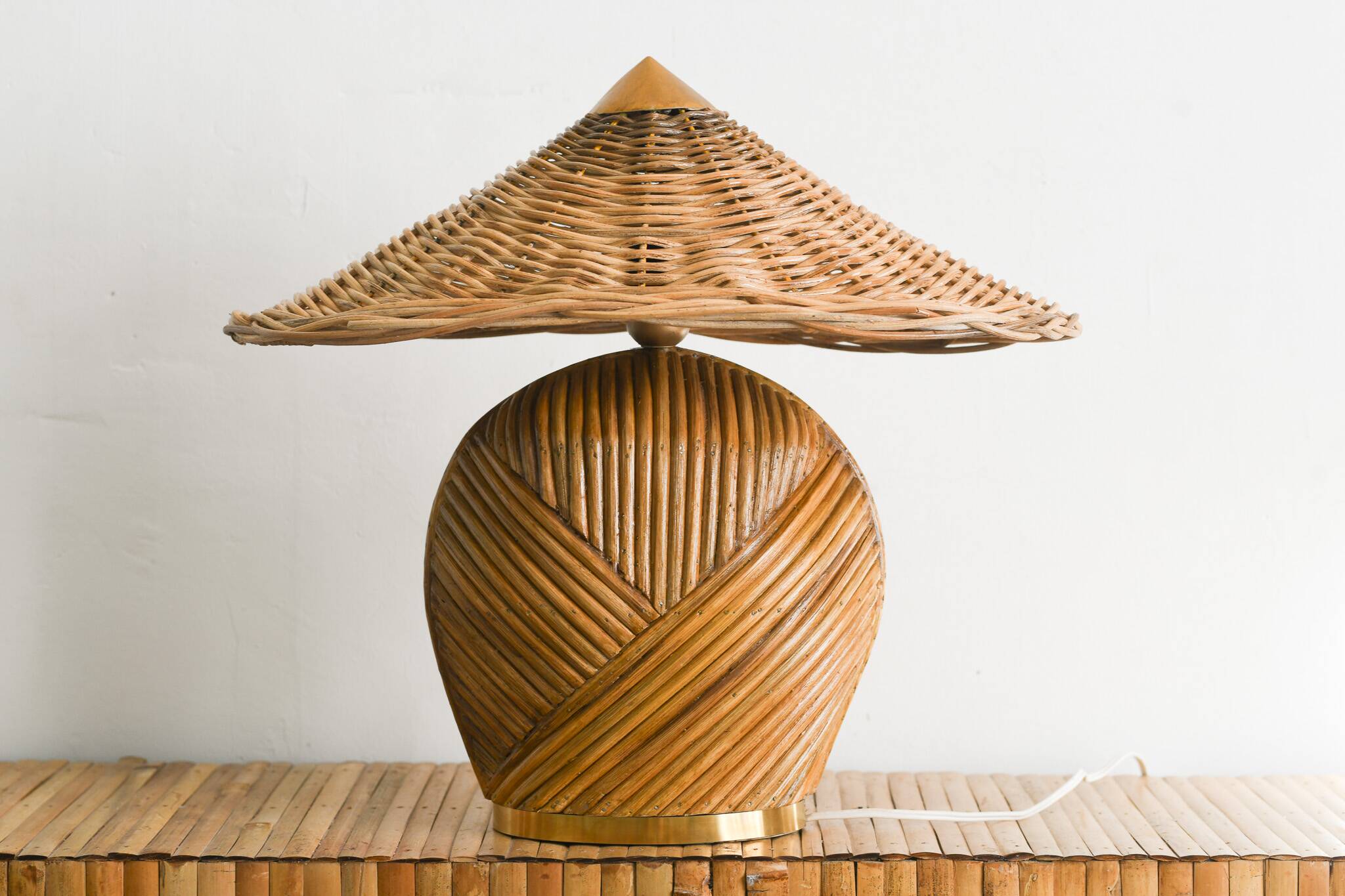 Pencil Reed Table Lamp Mid Century Modern