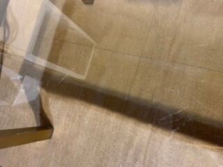 Brass coffee table and smoked glass