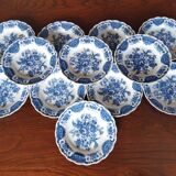 12 assiettes creuses anglaises Ridgway "Windsor" bleu