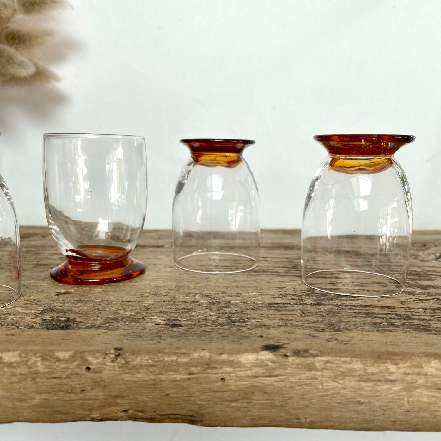 6 vintage liquor glasses
