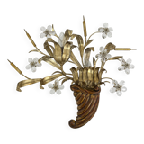 Mid-century design banci style wall lamp sconce crystal flower bouquet