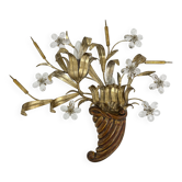 Mid-century design banci style wall lamp sconce crystal flower bouquet