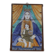 Ancient majolica painting on wood, religious subject, Italy 20th century.