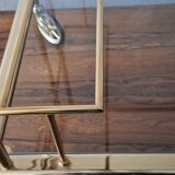 Hollywood Regency gilt brass bar cart drinks trolley, 1970s