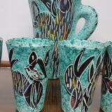 Orangeade set signed Borty, Vallauris, 50's