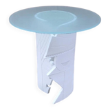 Eglantine Moreau ceramic and glass side table, France 1980