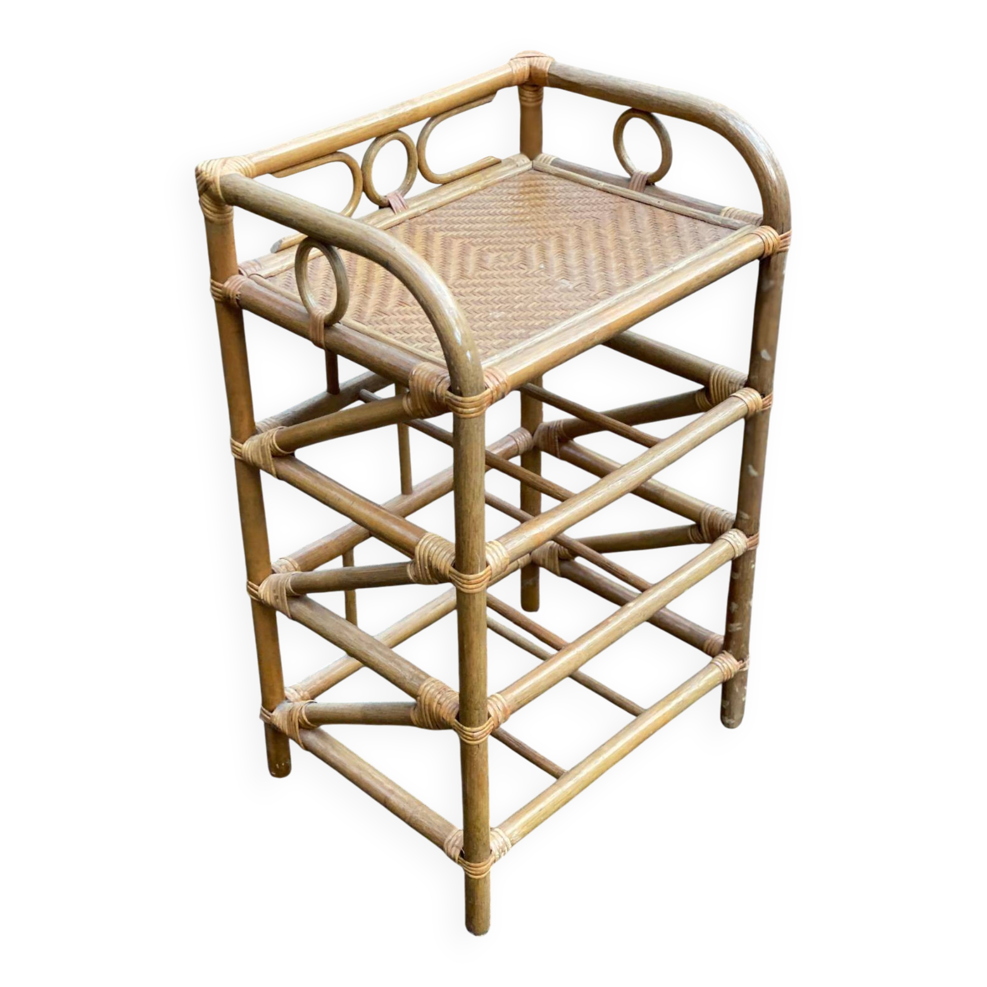 Rattan and wicker shelf 45x35x75cm