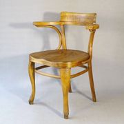Thonet office chair No. 6150 from 1911, saddle wood seat - Bentwood -