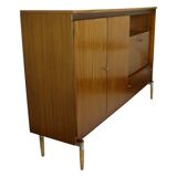 Vintage Mid Century Highboard Cabinet Drawer and Doors Teak Veneer 200cm