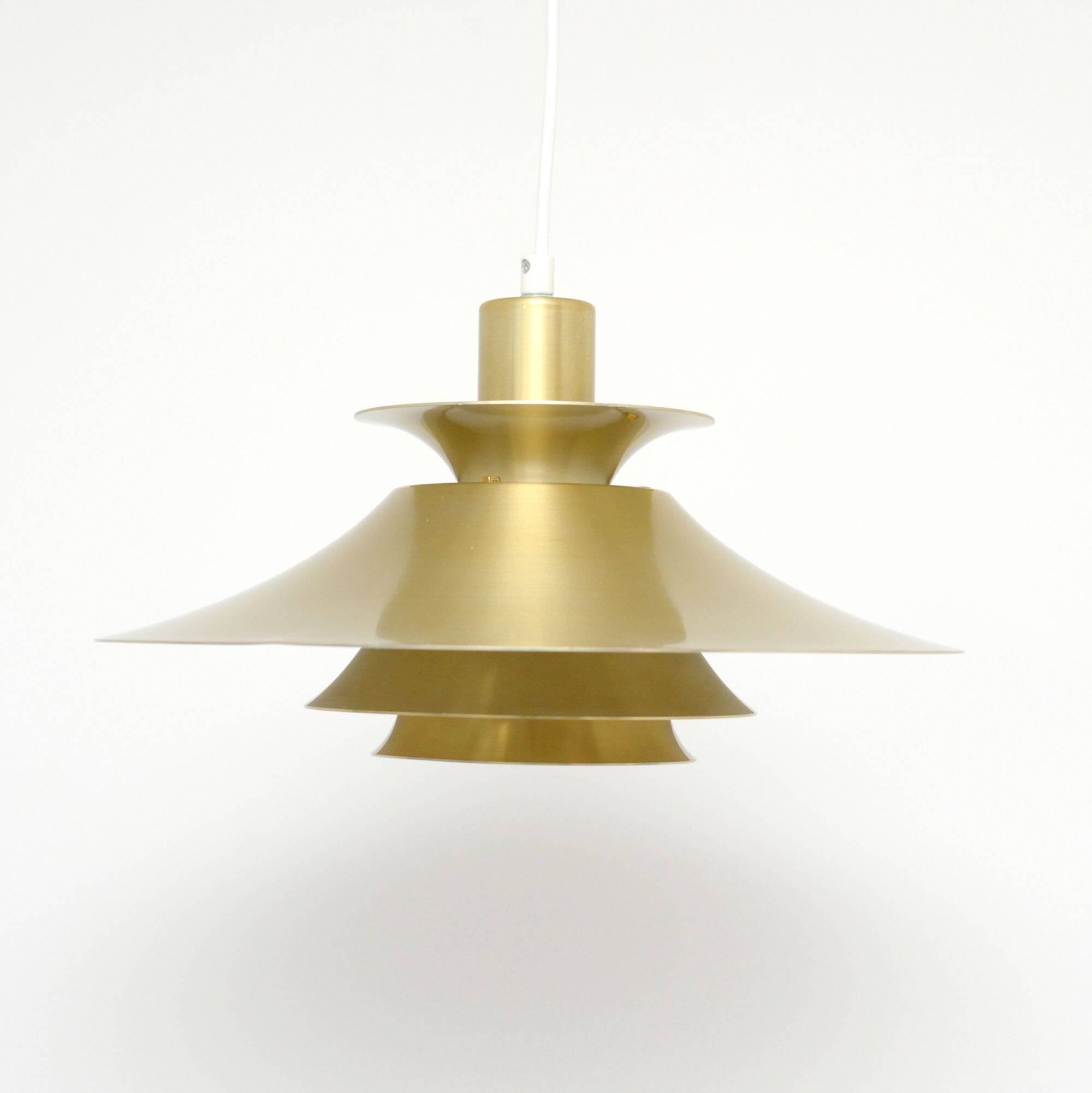 Lampe Frandsen dorée, Danemark années 1970