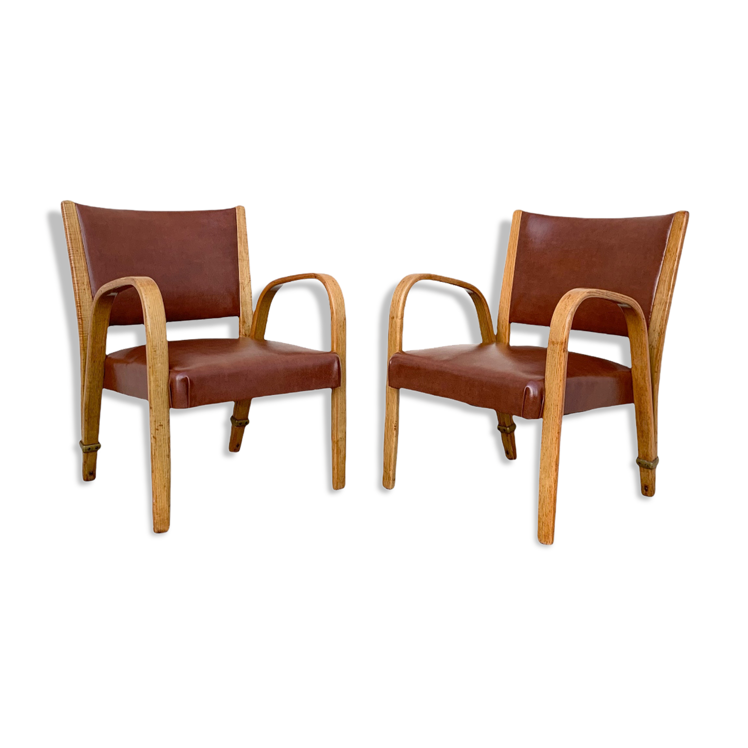 Bridge Bow Wood Armchairs 1950