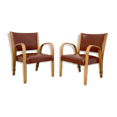 Fauteuils Bridge Bow Wood 1950