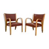 Fauteuils Bridge Bow Wood 1950