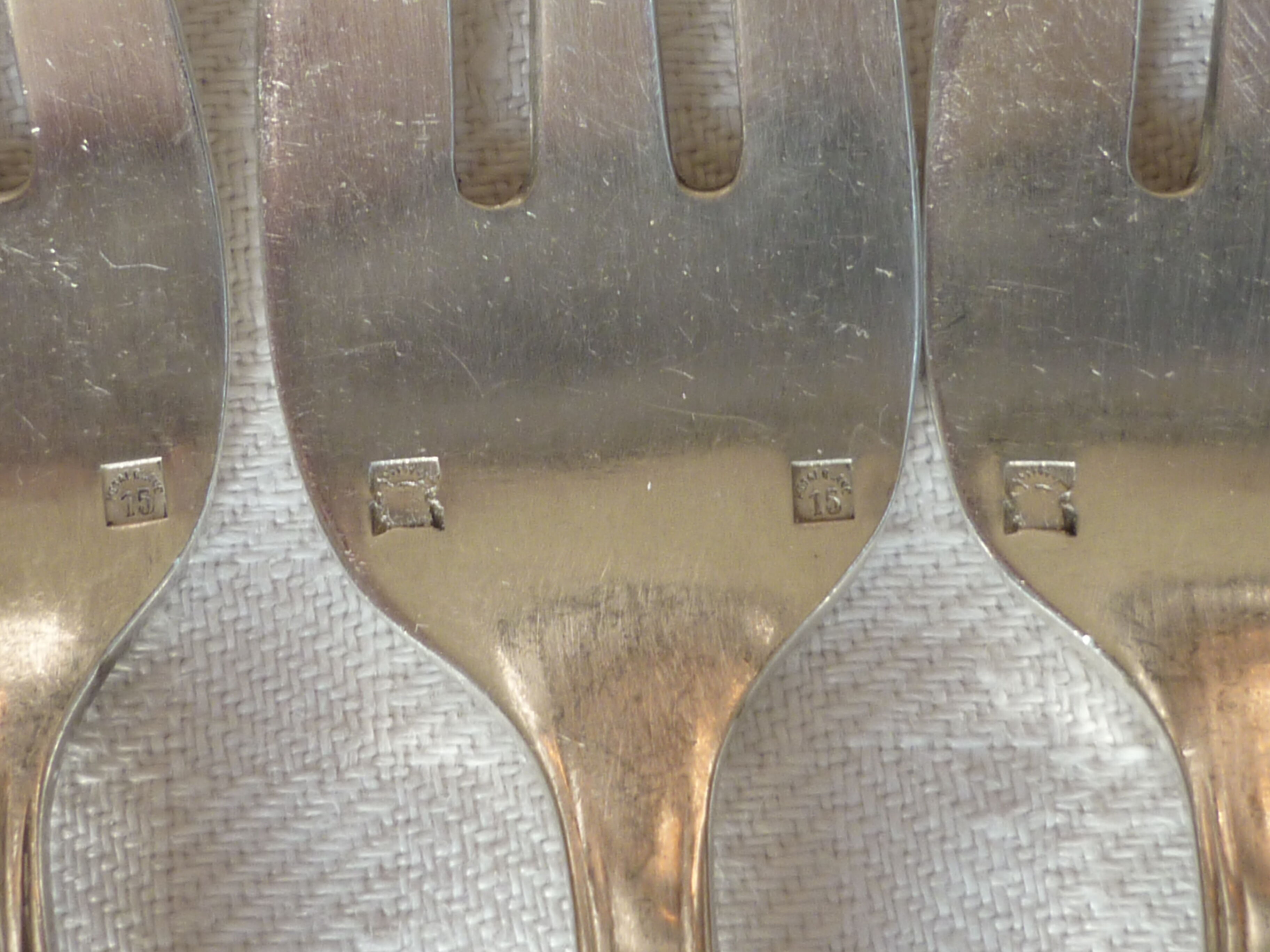 12 silver metal cake forks