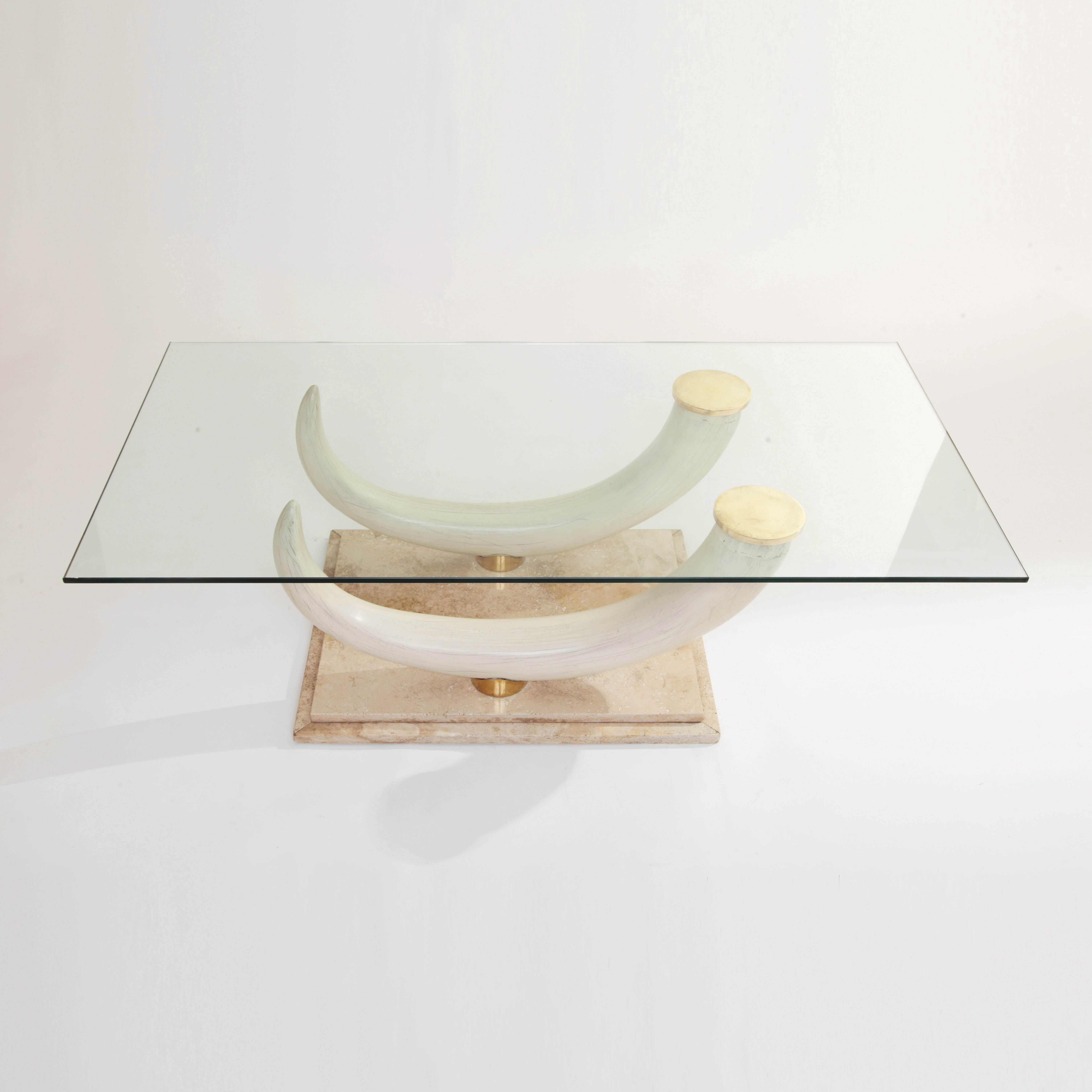 Faux elephant tusk coffee table Maison Jansen for Ralph Pucci Collections Italy