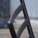 Rocking- vintage flesh blackened wood and rope Italy 1960