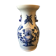 Vase balustre en porcelaine blanc bleu sous couverte céladon XIXe