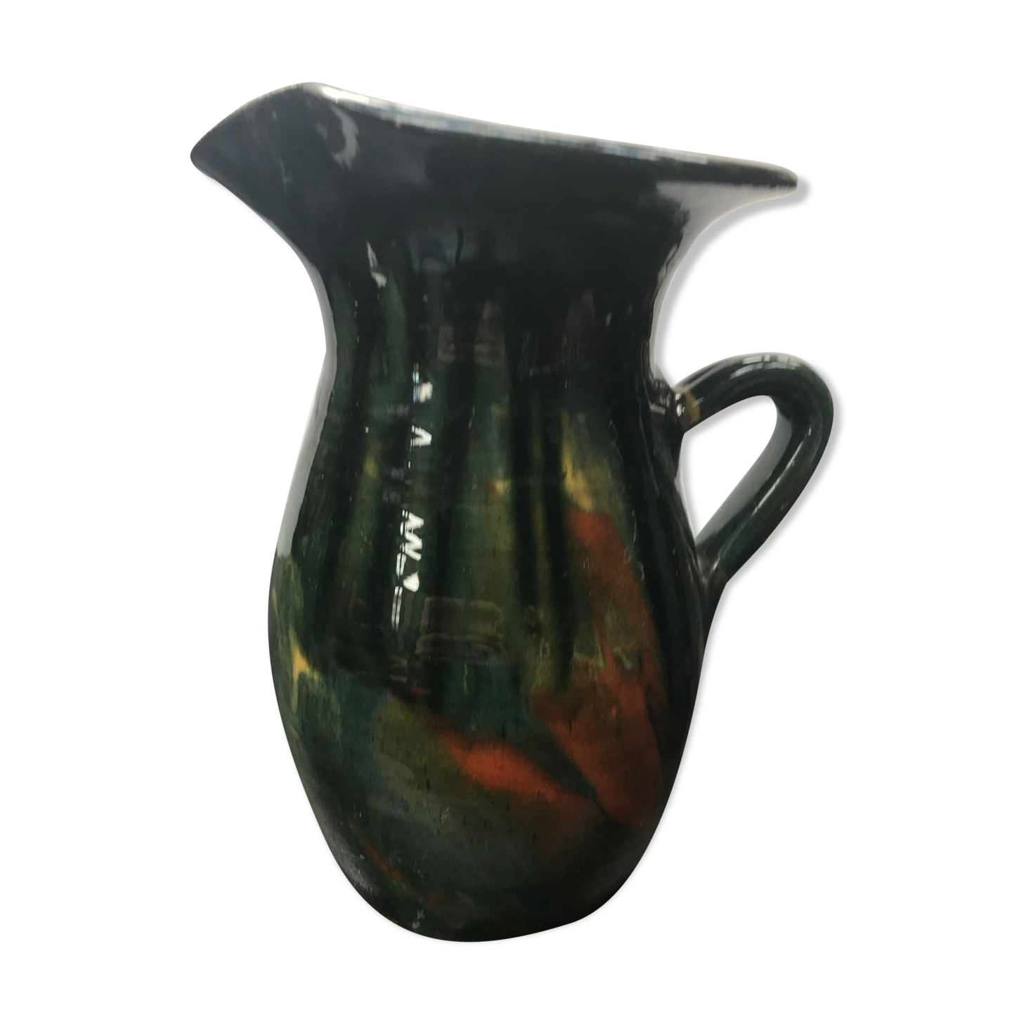 Former vintage 70s vintage green ceramics pitcher