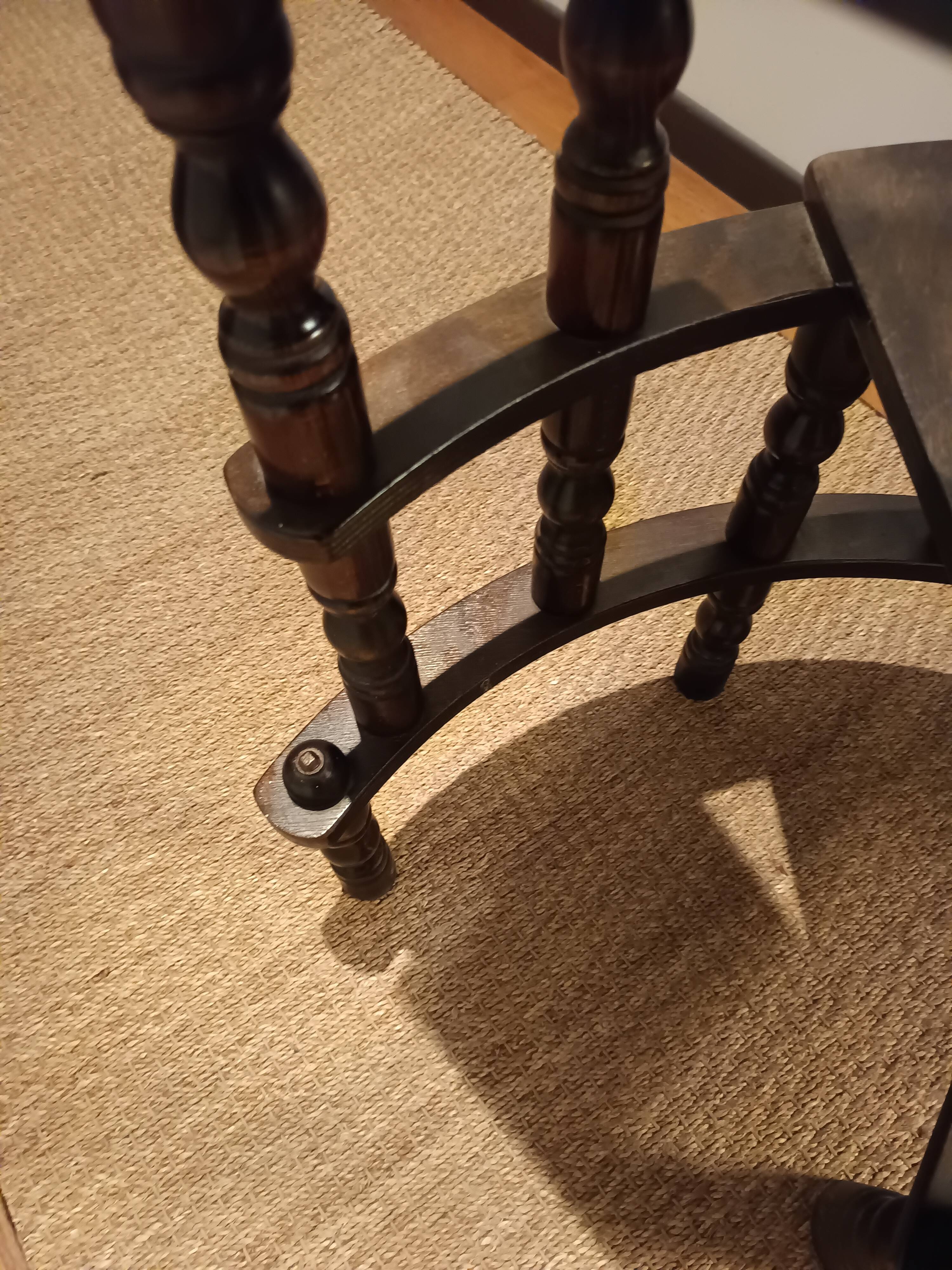 old turned wooden library staircase