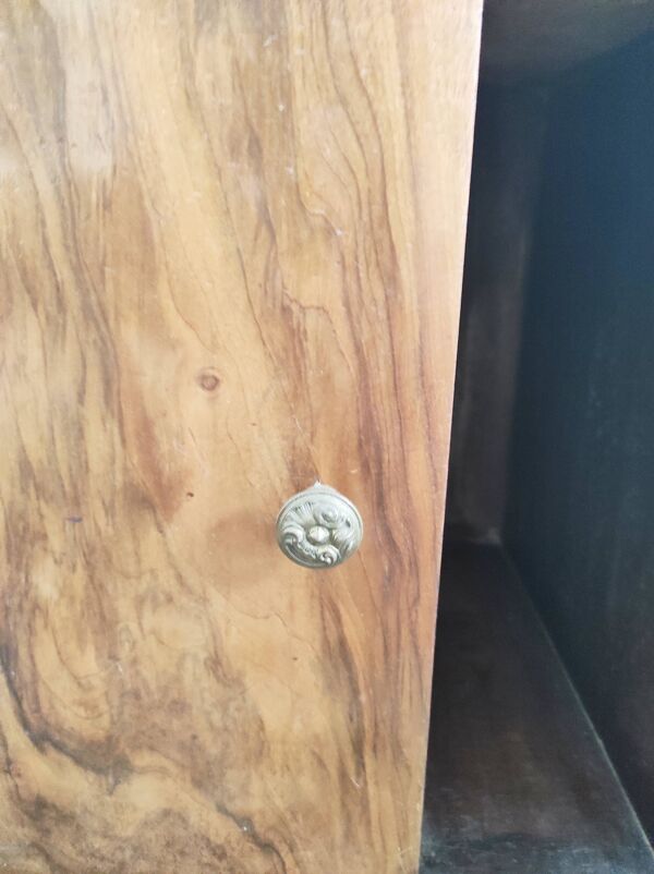 Chevet en bois / meuble d'appoint et marbre style art déco