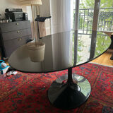 Oval black table