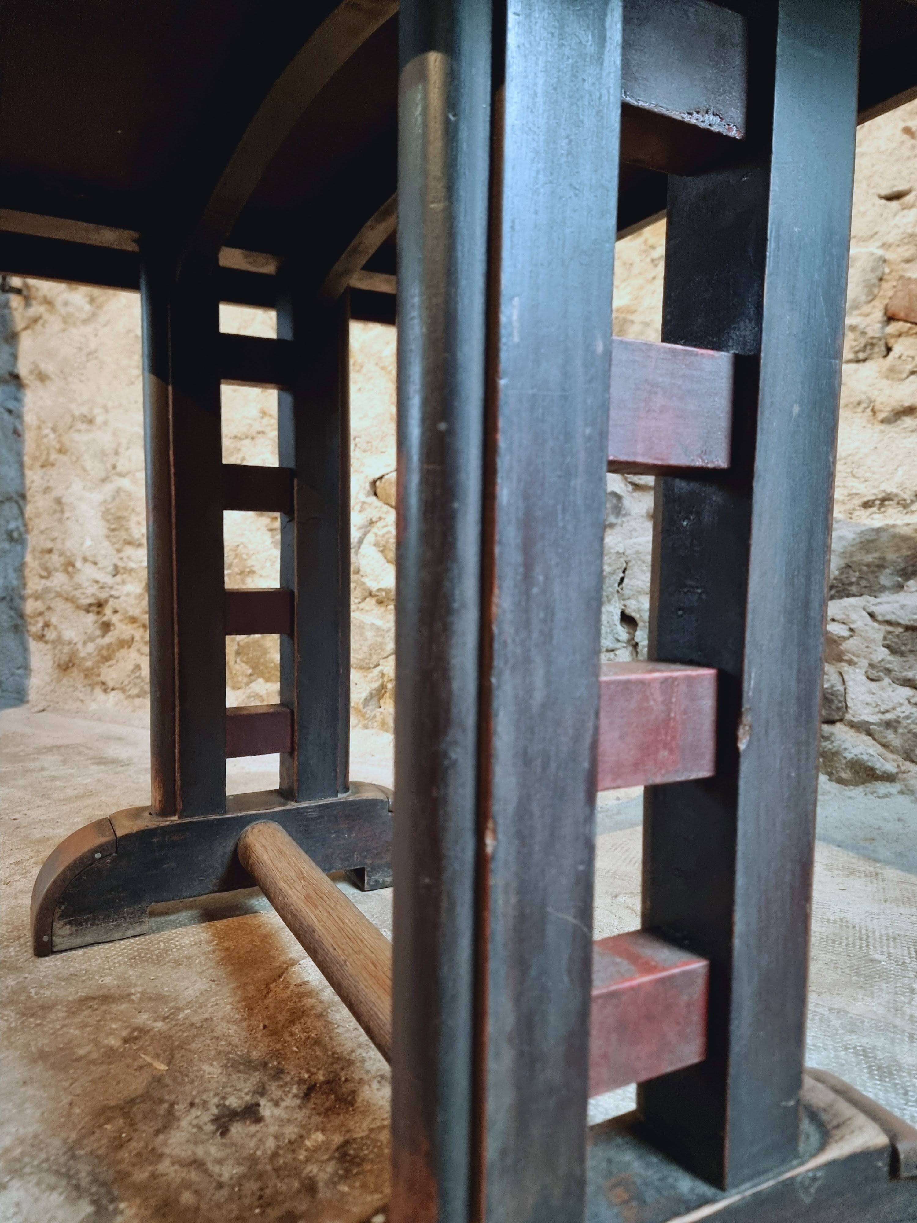 Antique oak bistro table – France, 1920s