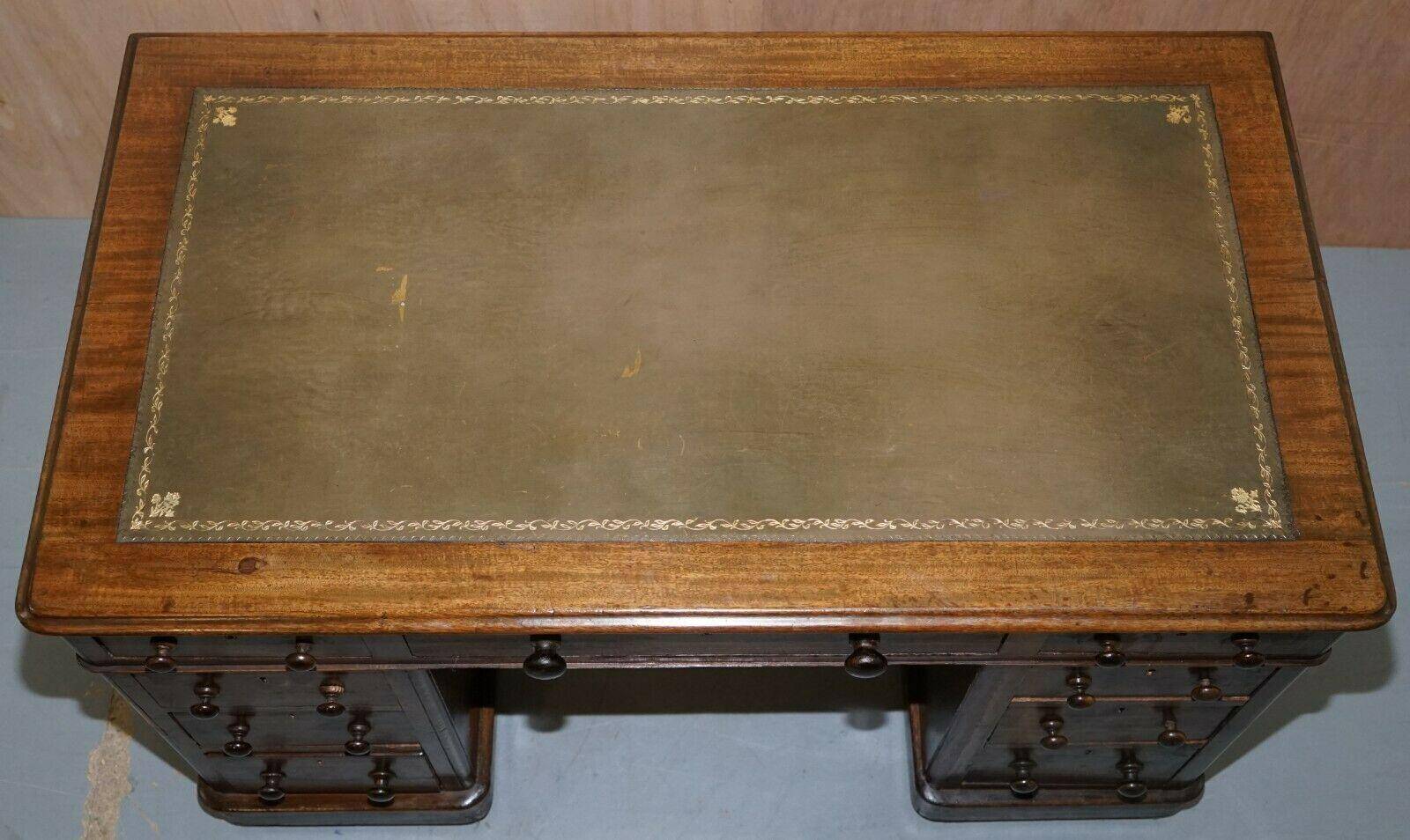 Victorian desk with two columns, hardwood, with VR locks, 1860.