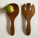 Pair of XXL Scandinavian service cutlery in solid teak 1960