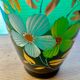 Vase en verre peint-Années 50