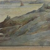 Aquarelle ancienne vue de Marseille signée H Patrice