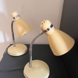 Paire de lampe tôle beige