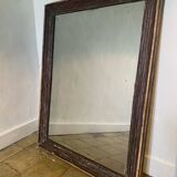 Antique solid oak mirror