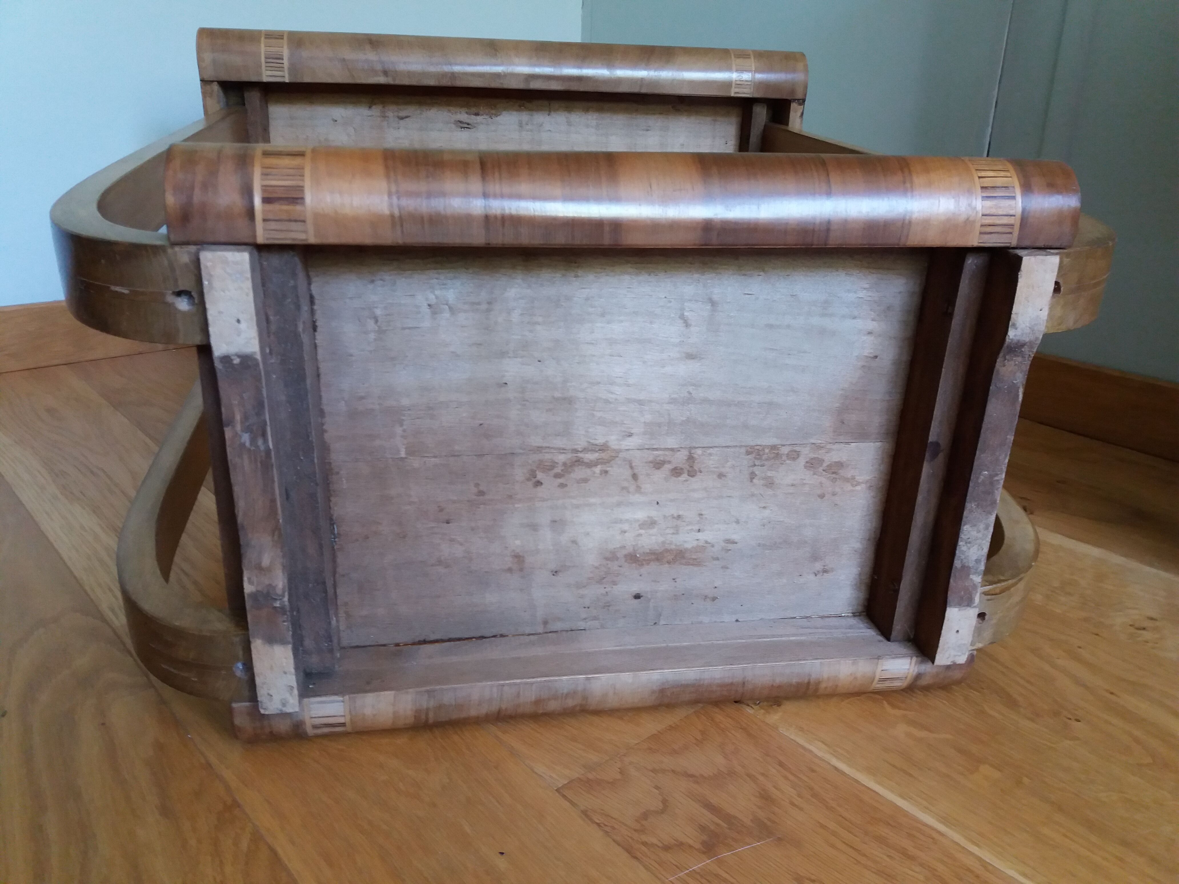 Art Deco curved wood console