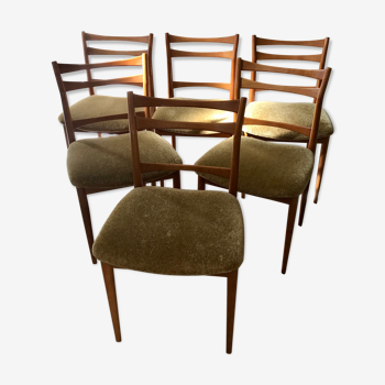 Lot of six vintage Scandinavian chairs