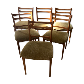 Lot of six vintage Scandinavian chairs
