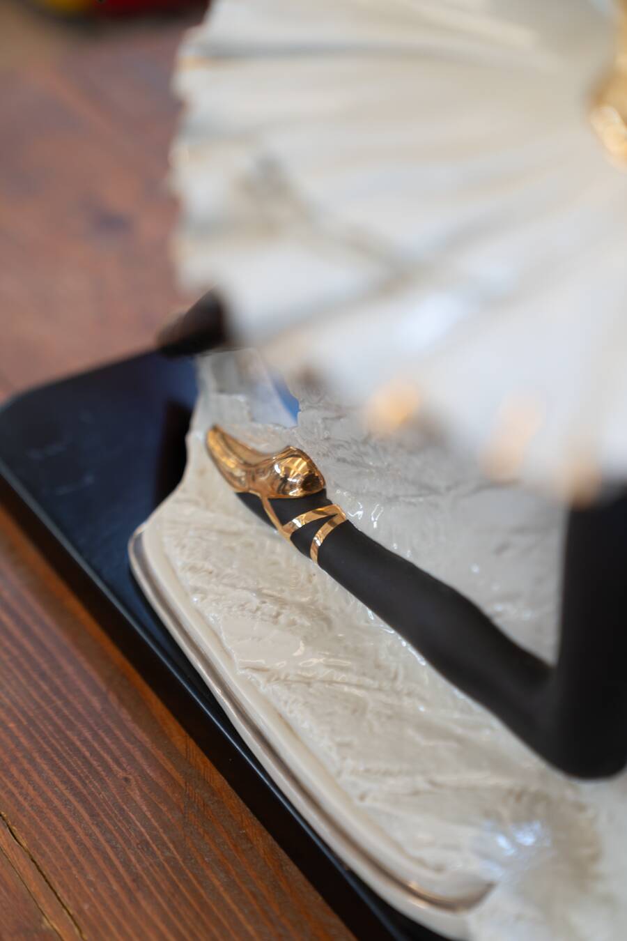 Lamp in murano glass and ceramic