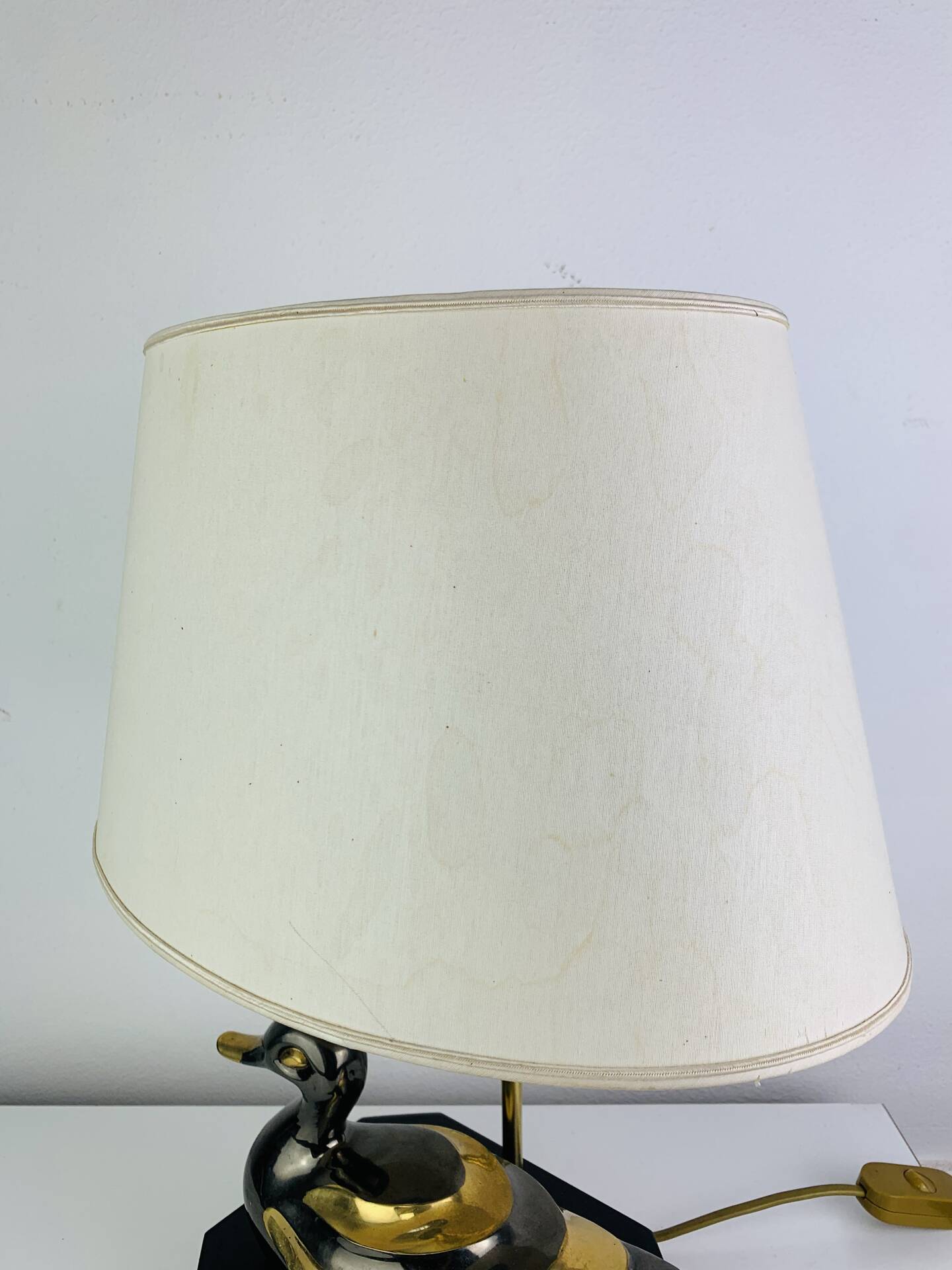 Lampe canard en laiton vintage