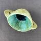 Stoneware bowl with handles, signed handmade ceramic.