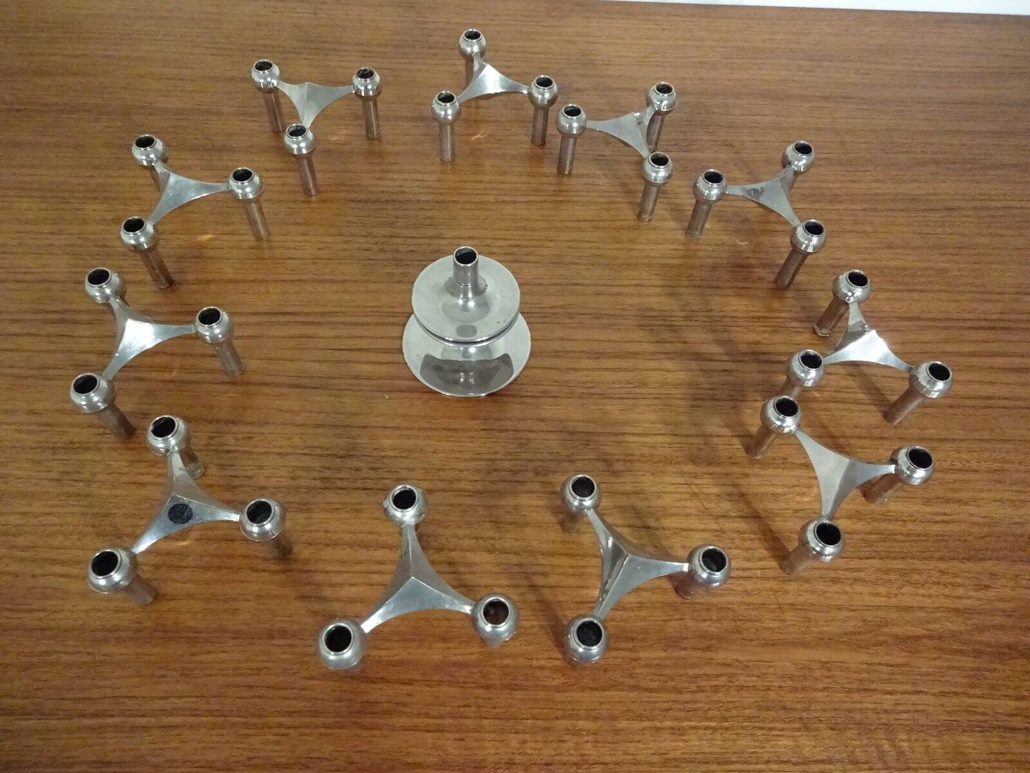 Candleholders by Ceasar Stoffi & Fritz Nagel for BMF, 1960s, Set of 12