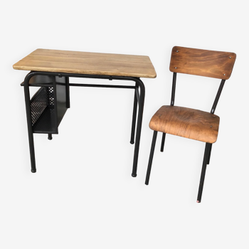 School desk and chair