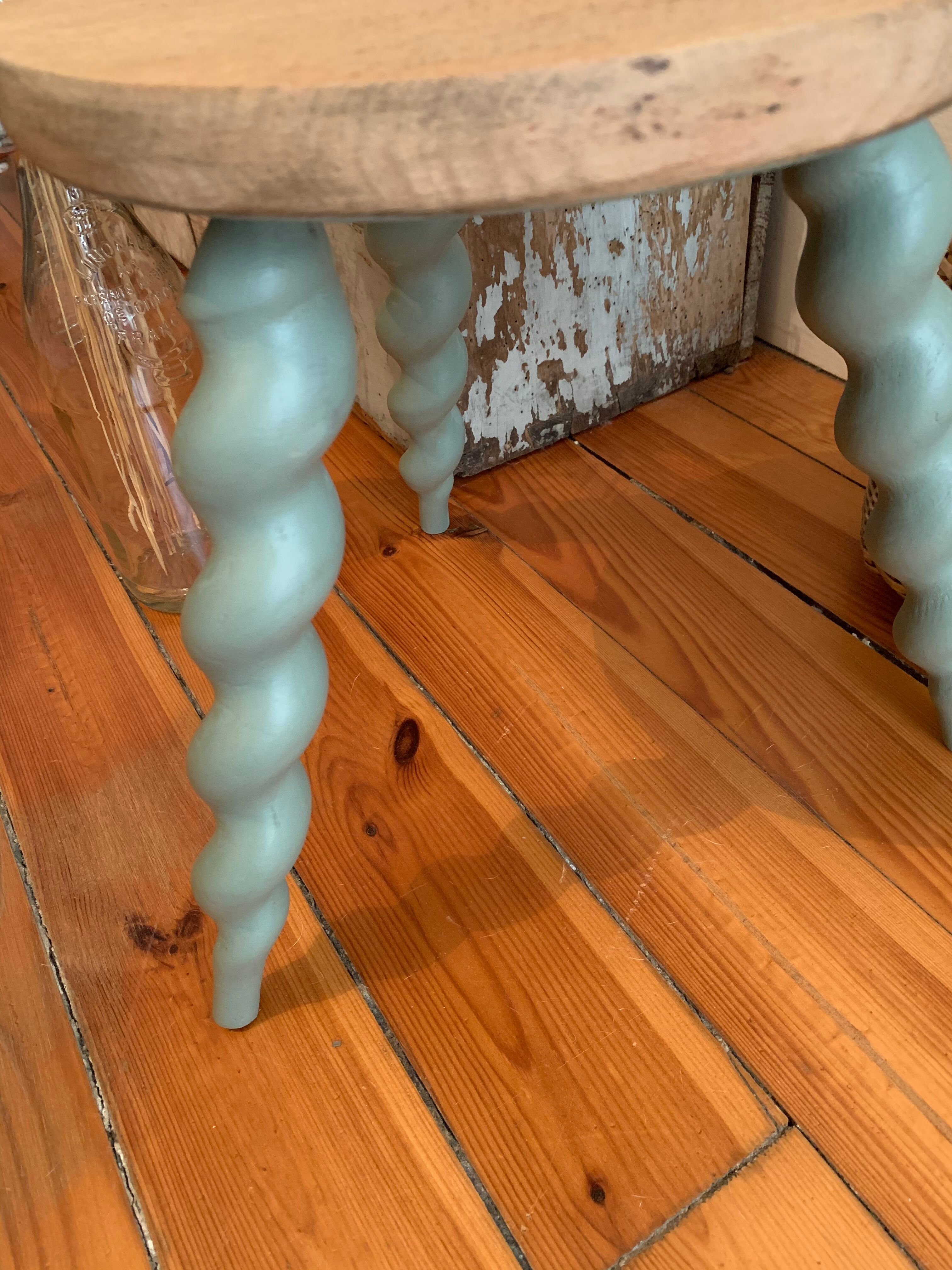 Painted tripod stool