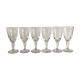 Lot de 6 verres à vin gravés sur pied