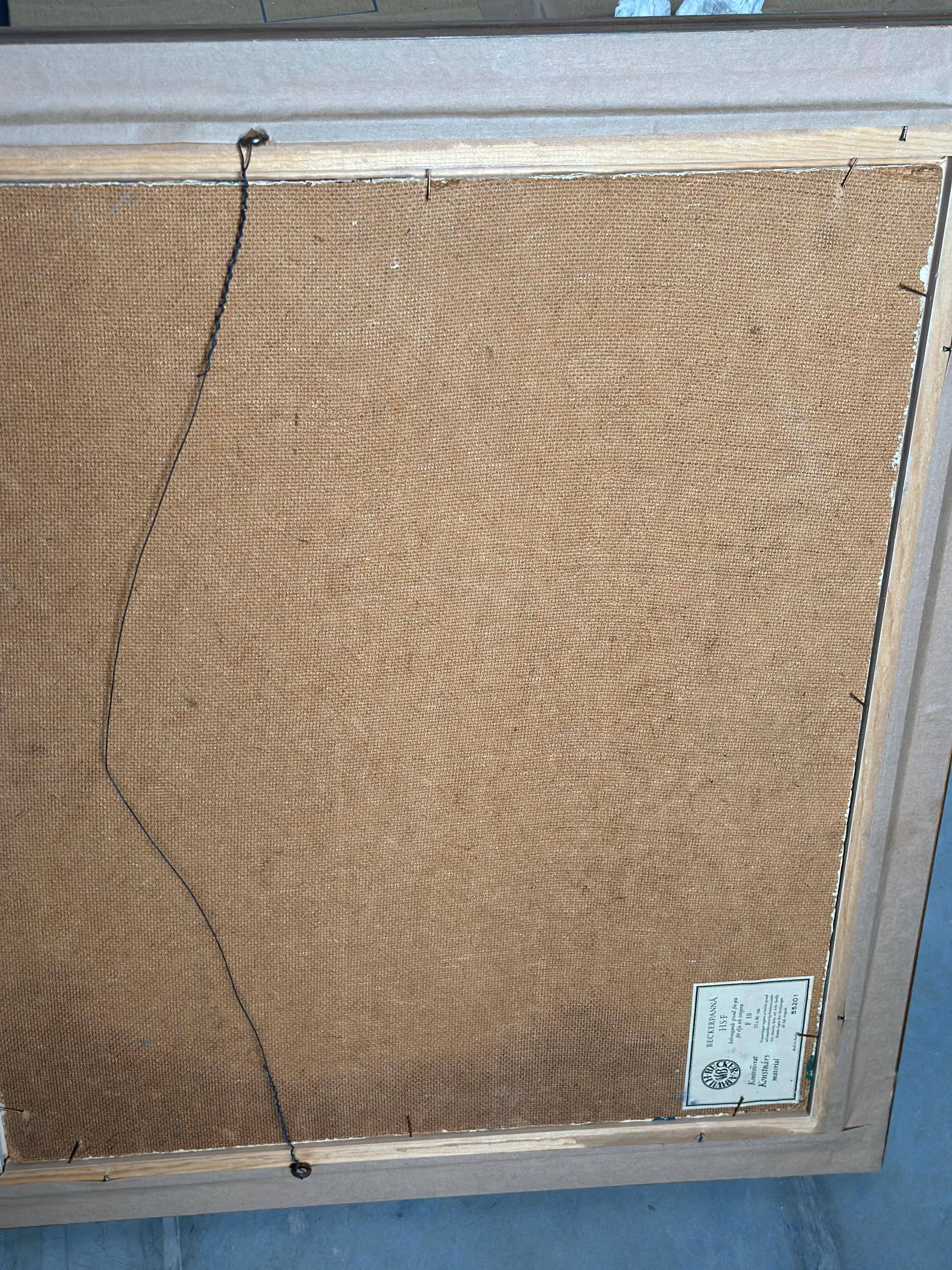 Original Mid Centaur European Oil On Canvas – Colourful Cubist Still Life By Lopin – 1950s Vintage & Framed